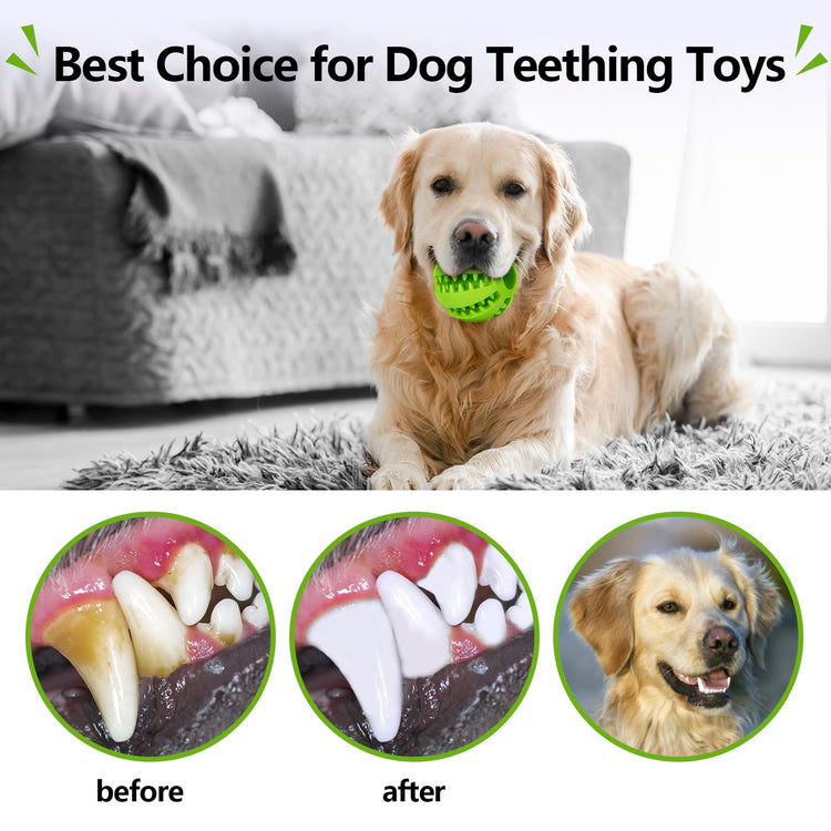 Treat-Dispensing Dog Toys: Durable Rubber Puppy Toys for Boredom - Dog Treat Balls for Small & Medium Breed Indoor Play (2pack)