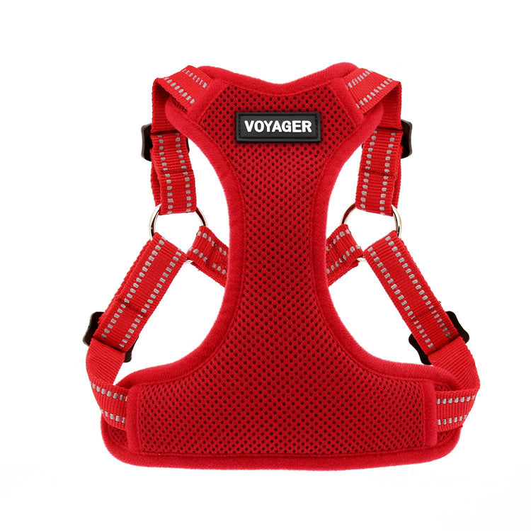 Best Pet Supplies Voyager Adjustable Step-in Flex Breathable Mesh Dog Harness for Small Medium Large Dogs Leash Set (Purple), M