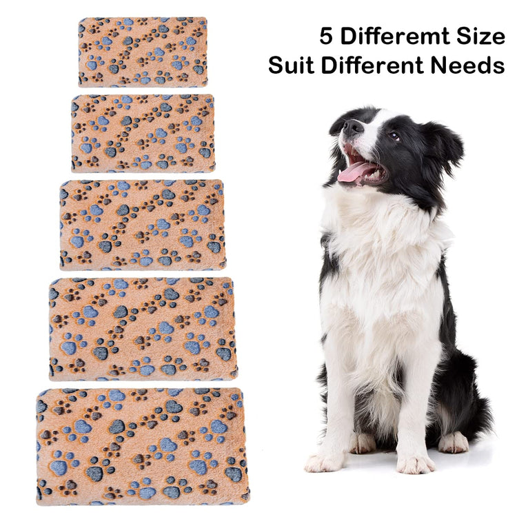 Dono 1 Pack 3 Dog Blankets, Soft Fluffy Fleece Pet Blanket Warm Sleep Mat Paw Print Design Puppy Kitten Throw Blanket Doggy Mat Blanket for Dogs