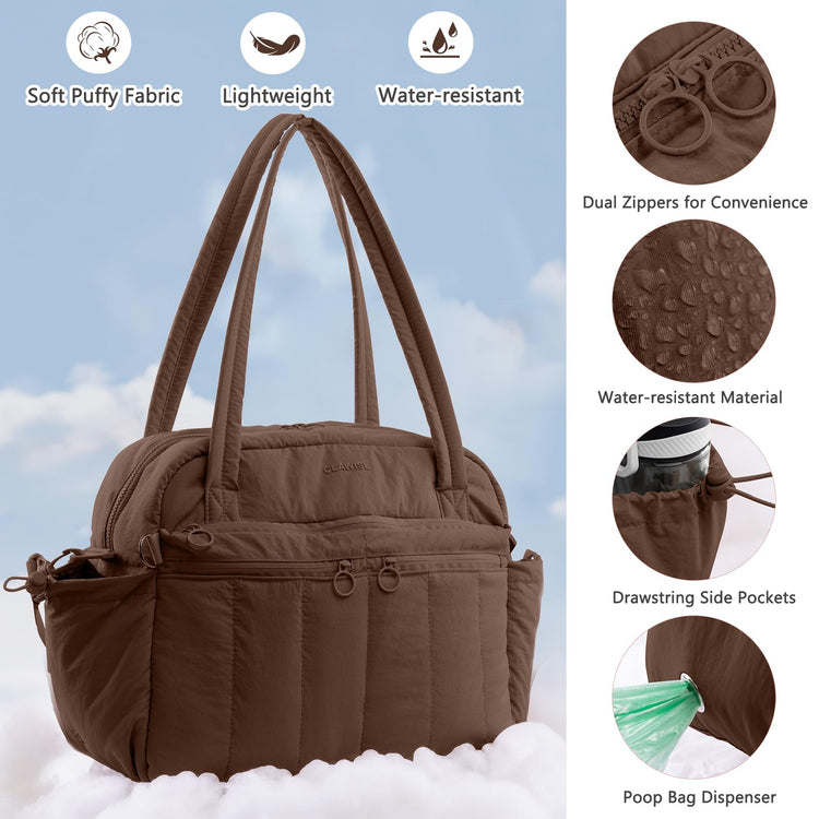 Dog Travel Bag for Supplies, Airline Approved Pet Travel Organizer with 2 Food Containers & Collapsible Bowls, Large Capacity Dogs Tote Bag for Weekend, Stylish Dog Mom Gift for Pet Lovers