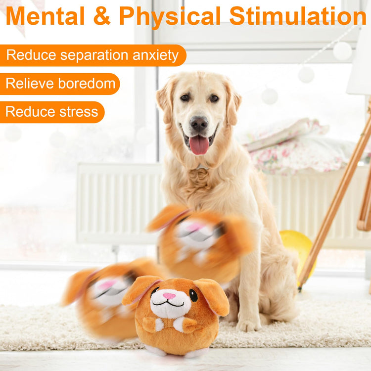 Mity rain Interactive Dog Toys with Thicken Plush, Moving Dog Toy with Recording Mode Shaking & Singing Mode Bouncing, Funny Ball Jumping to Keep Them Busy & Chase, Rechargeable (Octopus)