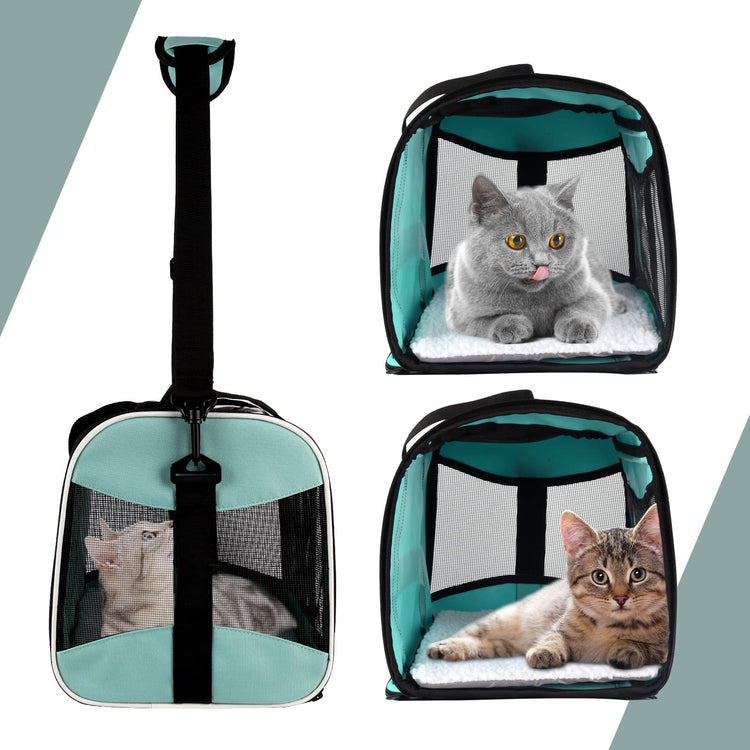 Cat Dog Carriers Soft-Sided Pet Carrier Large Cats for Medium Big Cat Small Dog Puppy up to 16lbs TSA Airline Approved Animal Collapsible Cat Carrier Carriers Travel Carrier Cat Bag (17x11x11)