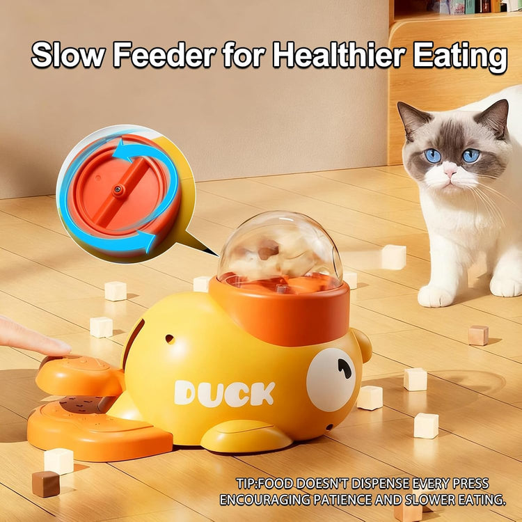 Interactive Dog Toys Food Puzzle Slow Feeder, Cat Treat Dispenser Toy Duck-Shaped Enrichment Toy for Small Medium Dogs and Cats, IQ Training and Exercise Small Animal Bowls