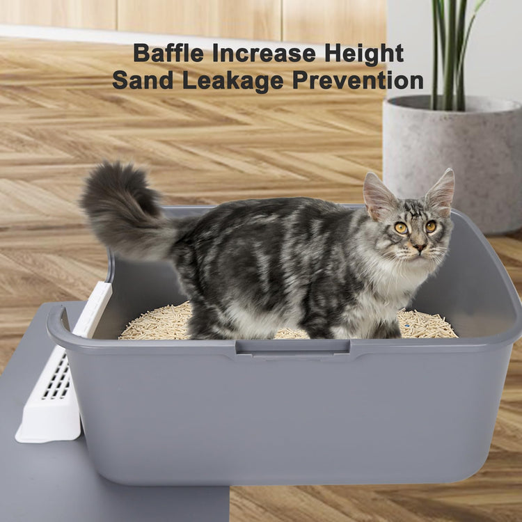 Sfozstra Black Enclosed Cat Litter Box with Lid - Lift-Off Buckle Lock for Easy Cleaning, High Sides Splash-Proof & Leak-Proof, Odor-Reducing with Deodorizer, Includes Sand Pedal, for Cats up to 8 lbs