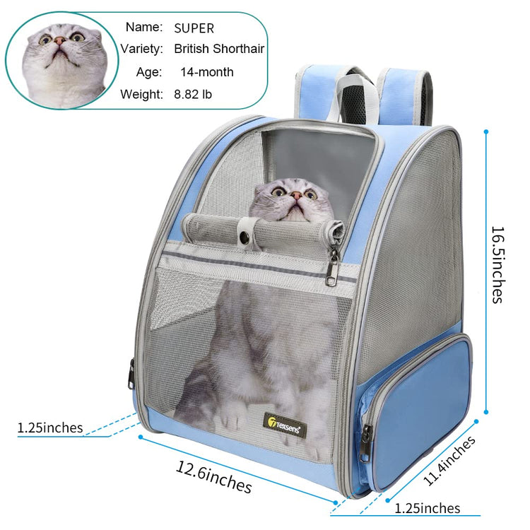 Texsens Innovative Traveler Bubble Backpack Pet Carriers for Cats and Dogs (Black)