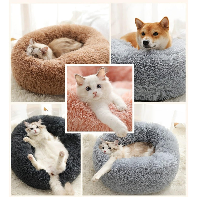 Dog Bed for Small Medium Large Dogs Cats, 20 inch Calming Washable-Round Cozy Soft Pet Bed for Puppy and Kitten with Slip-Resistant Bottom