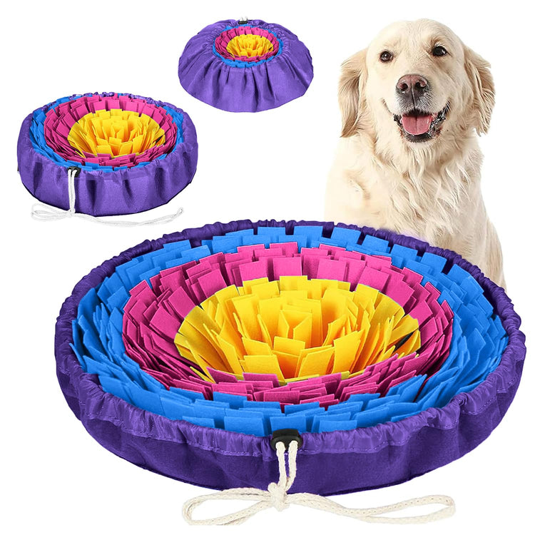 PET ARENA Snuffle Mat for Dogs - Adjustable Interactive Puzzle Toy for Large & Small Breed Slow Feeder for Mental Stimulation & Stress Relief Encourages Natural Foraging Ideal for Indoor & Outdoor Use