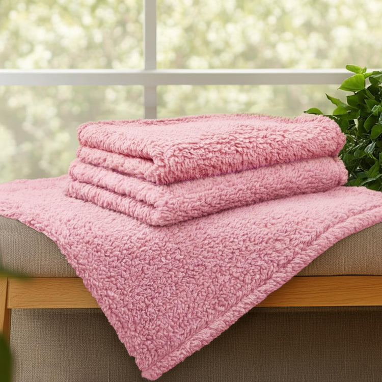 1 Pack 3 Calming Blankets Fluffy Premium Fleece Pet Blanket Soft Sherpa Throw for Dog Puppy Cat Beige Small (23" x16'')