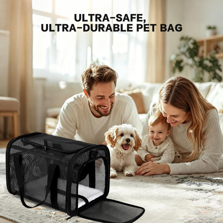 Cat Carrier Dog Carrier Pet Carriers Soft-Sided Cats Bag Animal Carriers Puppy Carrying Bag TSA Airline Approved Small Dog Carrier Soft Sided, Collapsible Travel Carriers for Big Cats(Up to 16lbs),