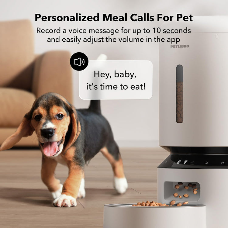 PETLIBRO Automatic Cat Feeder, 5G WiFi Automatic Pet Feeder with Freshness Preservation, 3L Timed Cat Feeders for Dry Food, Up to 48 Portions 10 Meals Per Day, Granary Pet Feeder for Cat/Dog, White