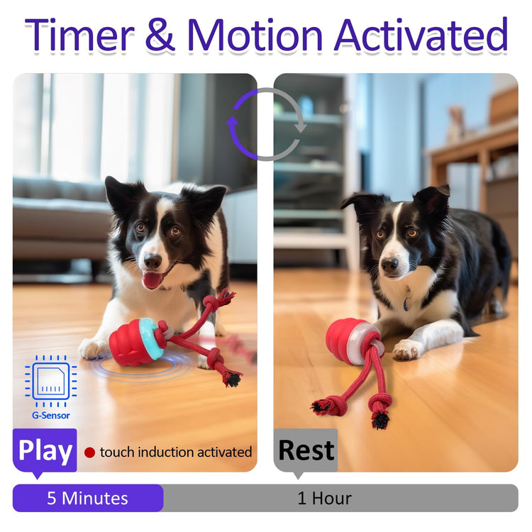 Giociv Interactive Dog Toys with Motion Activated, Squeaky Dog Toy for Daily Training, Keep Dogs Busy