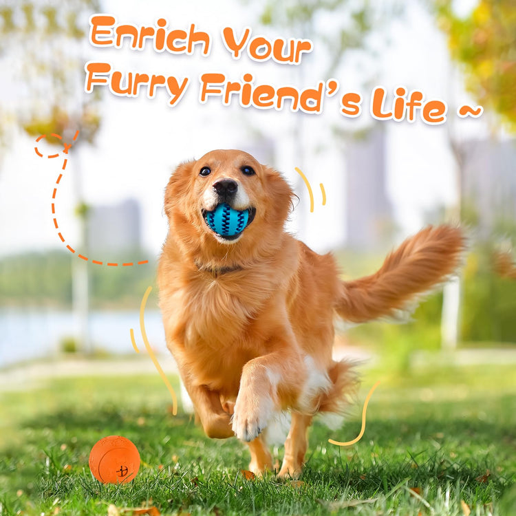 HIPPIH Dog Puzzle Toy 2 Pack, Interactive Dog Toys for Treat Dispensing, Durable Puppy Toys for Teething, Dog Treat Ball for Teeth/Slow Feeder/IQ Training/Playing, Blue-2.75‘’, Green-3.14‘’
