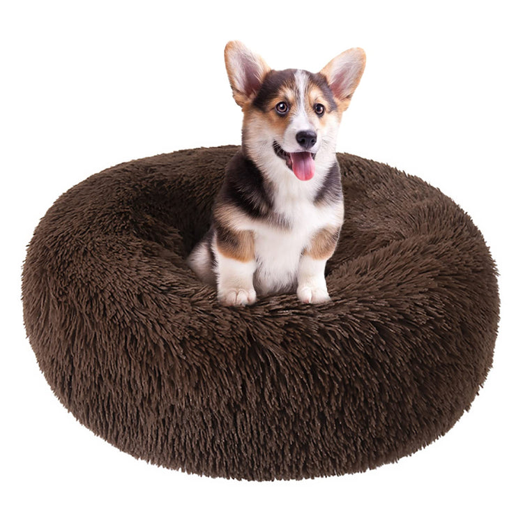 Dog Bed for Small Medium Large Dogs Cats, 20 inch Calming Washable-Round Cozy Soft Pet Bed for Puppy and Kitten with Slip-Resistant Bottom
