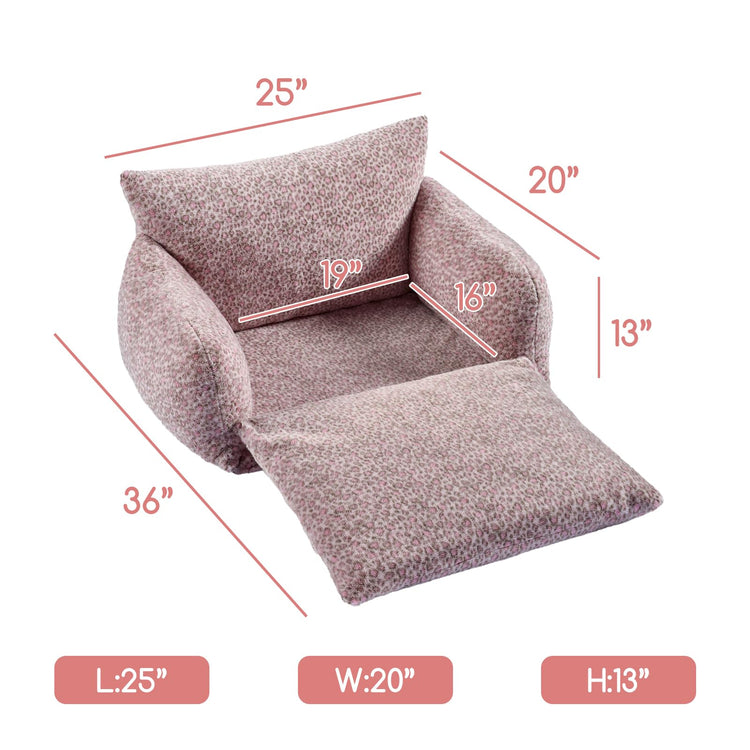 Hollypet Cat Bed Fluffy Plush Multifunctional Double-Layer Machine Washable Soft Warming Kitty Pet Couch Orthopedic Nest Beds for Small Cats Kitten and Dogs up to 13lbs, Khaki(25x20x13 inch)