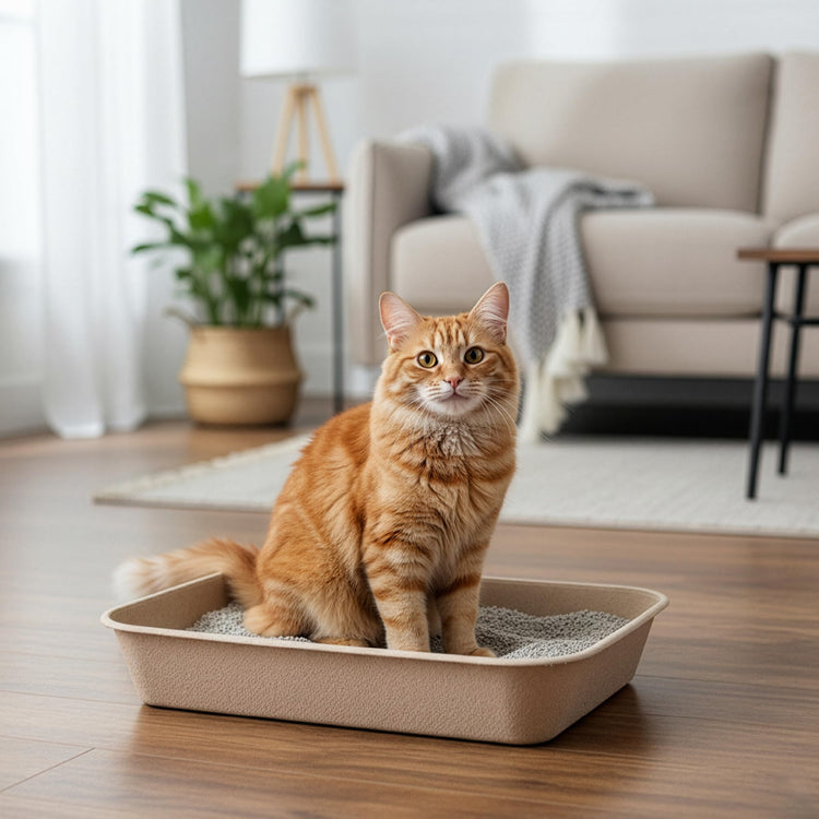 Kitty Sift Disposable Cat Litter Box Large, 6 Count, Durable Portable for Travel and Home, Eco-Friendly Disposable Litter Box Controls Odor