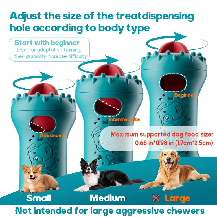 knitly Interactive Dog Toys, Adjustable Treat Dispensing Toy to Keep Them Busy, Dog Enrichment for Brain Stimulation & Cognitive for Puppy Puzzle to Reduce Boredom-Ideal Gift for All Dogs(Rigid Nylon)