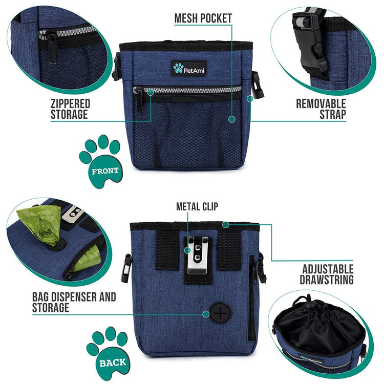 PETAMI Dog and CAT Treat Pouch, Heather Gray