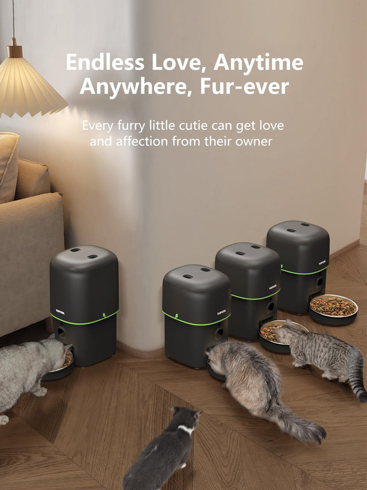 Yuposl Automatic Cat Feeders - 2L Cat Food Dispenser Easy to Use, Timed Automatic Pet Feeder with Over 180-day Battery Life, 1-6 Meals Dry Food Programmable Portion Control Also for Dogs