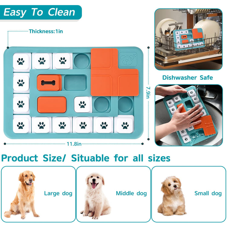 FOXMM Interactive Dog Treat Puzzle Toys for IQ Training & Mental Stimulating,Fun Slow Feeder,Large Medium Small Dogs Enrichment Toys with Squeak Design