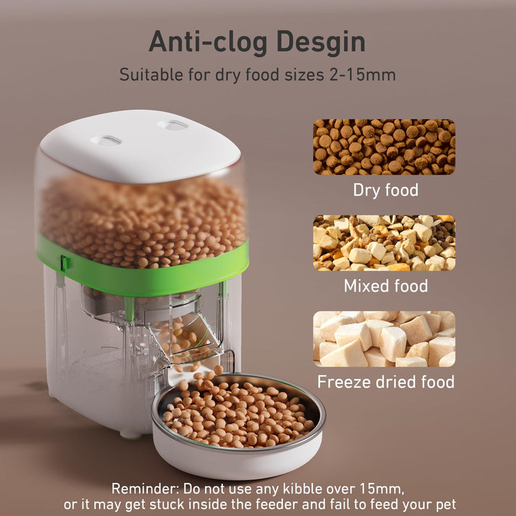 Yuposl Automatic Cat Feeders - 2L Cat Food Dispenser Easy to Use, Timed Automatic Pet Feeder with Over 180-day Battery Life, 1-6 Meals Dry Food Programmable Portion Control Also for Dogs