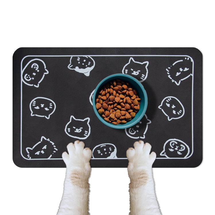 YCT Cat Pet Food Mat - Non-Slip Bottom Absorbent Quick Dry Feeding Mat for Dogs and Cats - Pet Supplies, 11.8"x18.1" Beige