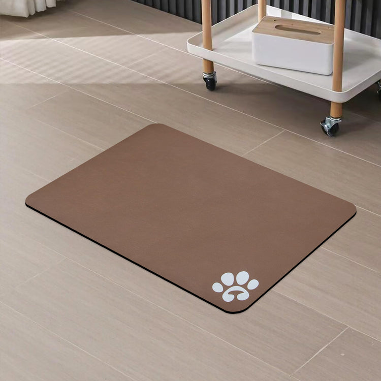 YCT Cat Pet Food Mat - Non-Slip Bottom Absorbent Quick Dry Feeding Mat for Dogs and Cats - Pet Supplies, 11.8"x18.1" Beige