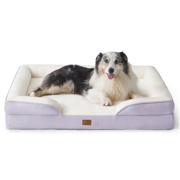 Bedsure Orthopedic Dog Bed Medium Size Dogs - Washable Small Medium Dog Cat Bed Waterproof, Comfort Cats Couch Sofa with Washable Removable Cover, Pets Bed with Nonskid Bottom, Grey, 28"