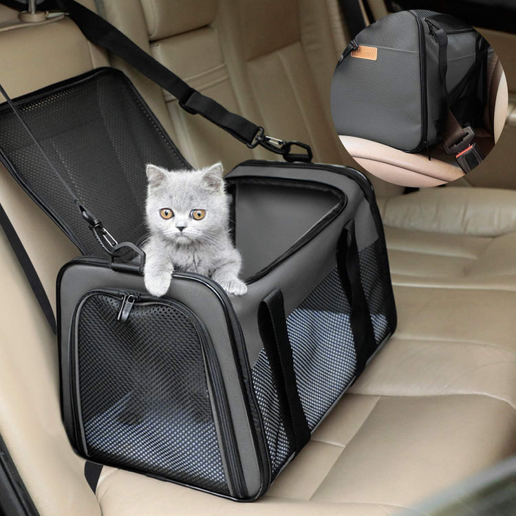 Cat Carrier - Portable Foldable Dog Pet Carrier, Soft-Sided Pet Bag up to 15 Lbs, Airline Approved Travel Puppy Carrier