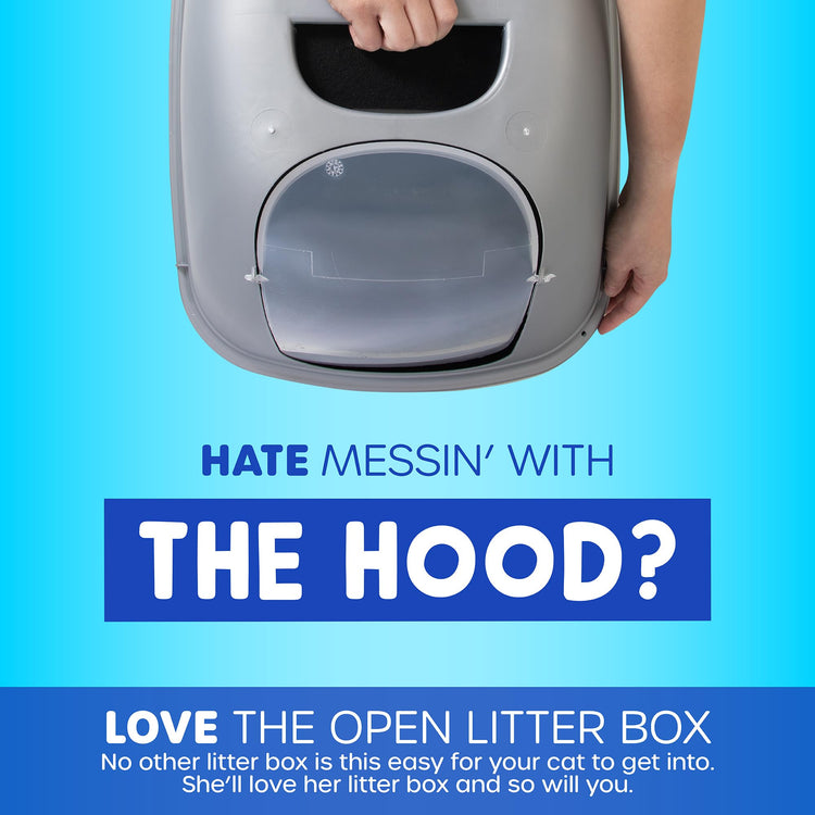 Petmate Open Cat Litter Box, Blue Mesa/Mouse Grey,M (Pack of 1), Made in USA