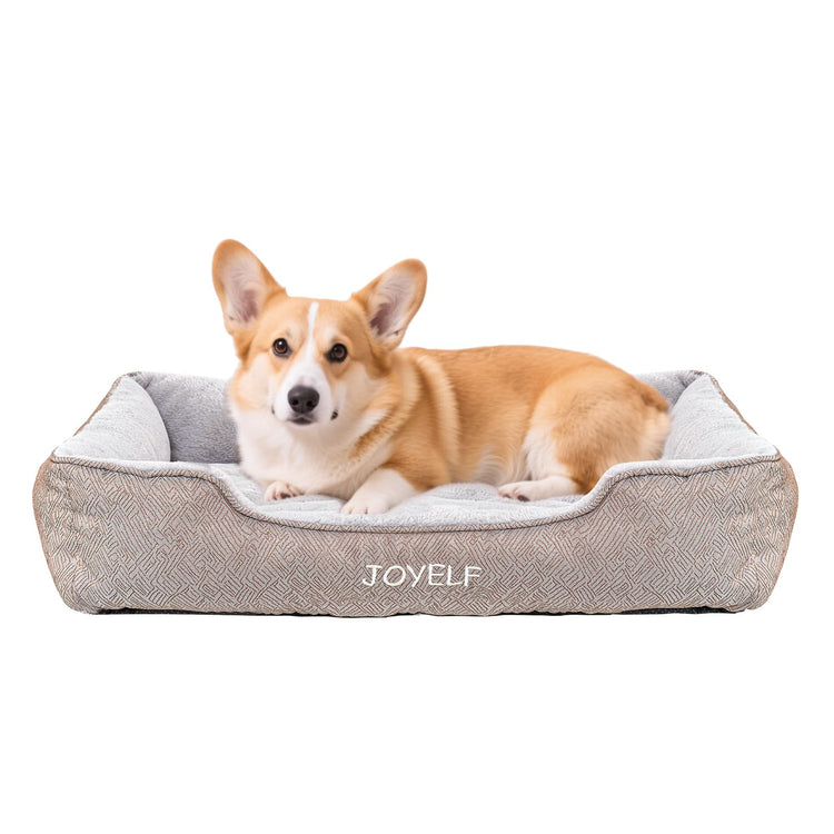 JOYELF Rectangle Dog Bed Calming Cat Bed Sofa, Cute Fluffy Pet Couch Bed for Medium Dogs and Cats - Medium(Upgraded Version)