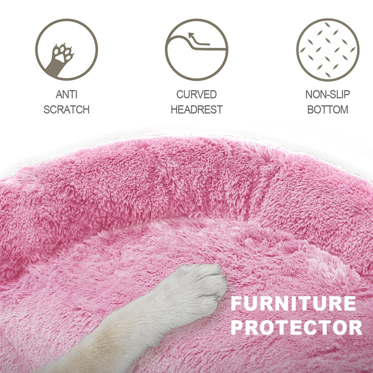 Calming Dogs/Cats Bed Mats, Dog Pad Washable Removable Couch Cover, Plush Long Fur Mat for Pets, Waterproof Lining, Perfect for Small, Medium and Large Dogs and Cats (Gradient Gray, 36"x31")