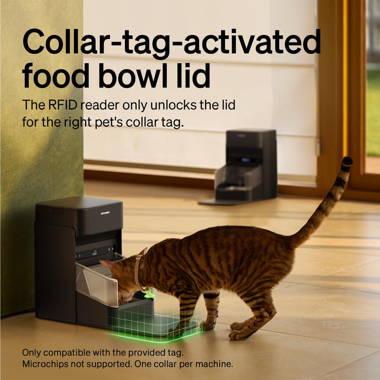 PETLIBRO RFID Automatic Cat Feeder, Collar Tag-Activated Personalized Meals, 5G&2.4G Wi-Fi Programmable Cat Food Dispenser with Cats Recognition & Diet Tracking for Multi-Pet Homes and Different Diets