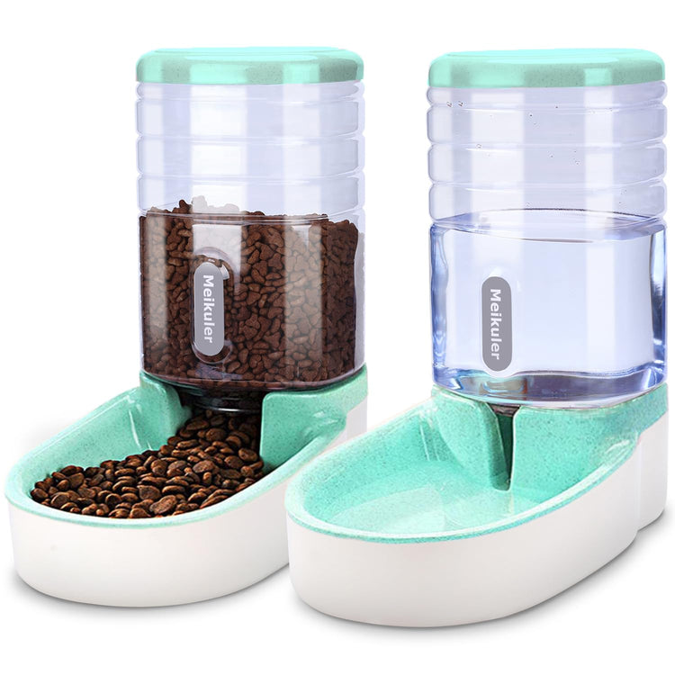 Meikuler Pets Auto Feeder 5.2L,Food Feeder and Water Dispenser Set for Medium & Large Dogs Cats and Pets Animals (Navy)