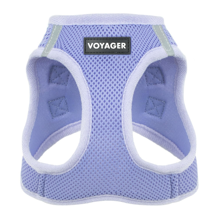 Best Pet Supplies - All Weather Mesh / Plush, Reflective, No Pull Harness for Small, Medium Dogs, Cats - Secure with Hook & Loop Fastener, Buckle, Double D-Rings - Baby Blue/Black Trim, XL