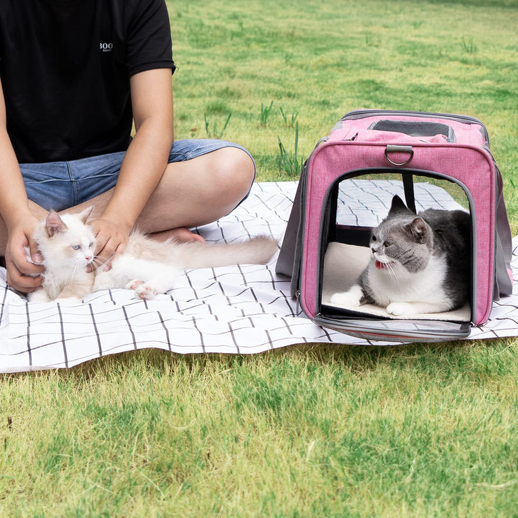 GAPZER Pet Carrier for Large Cats, Soft-Sided Cat Carrier for Medium Big Cats and Puppy up to 20lbs, Washable Dog Carrier Privacy Protection for Home Outdoor Travel