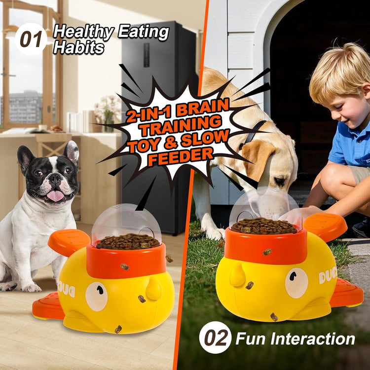 Interactive Dog Toys Food Puzzle Slow Feeder, Cat Treat Dispenser Toy Duck-Shaped Enrichment Toy for Small Medium Dogs and Cats, IQ Training and Exercise Small Animal Bowls