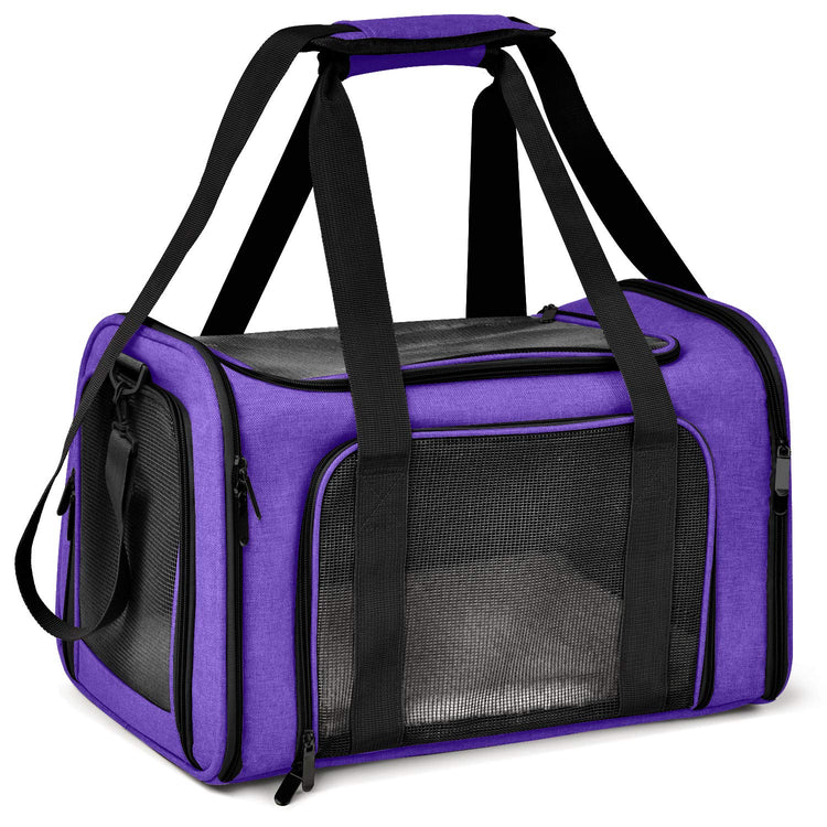 Henkelion Cat Carriers Dog Carrier Pet Carrier For Small / Medium Cats Dogs Puppies (Up To 15lbs), TSA Airline Approved Small Dog Carrier Soft Sided, Collapsible Waterproof Travel Puppy Carrier - Grey