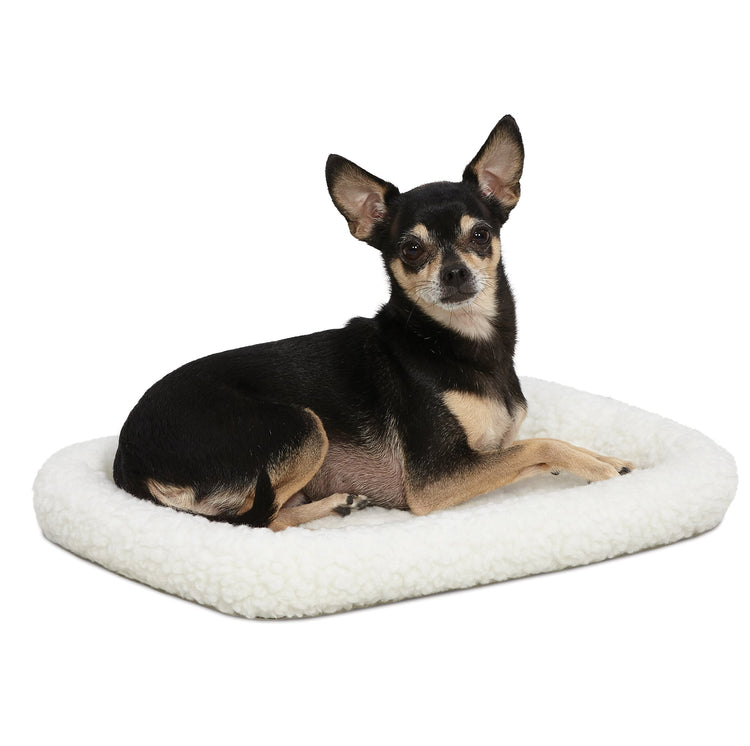 MidWest Homes for Pets QuietTime Fashion XXS Dog Bed - Pink Faux Fur Bolster, Ultra-Soft and Machine Washable, Fits 18-Inch Crates and Carriers, for Small Dogs and Cats