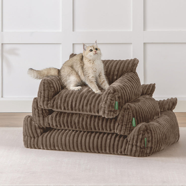 Cute Couch Bed for Pets, Supportive Cat Sofa for Indoor Cats, Small Dog Sofa Bed for Small Dogs, Grey, 24 inches