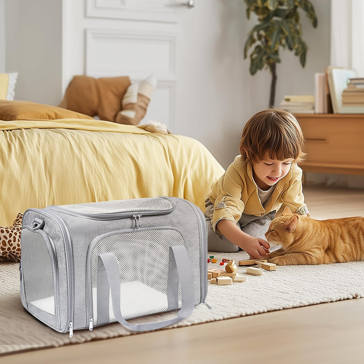 Cat Carrier Soft for Pets Up to 15 Lbs, Cat Travel Bag Soft-Sided with Padded Shoulder Strap, Pet Dog Carriers for Small Dogs Travel Puppy Carry Airline Approved, Pink