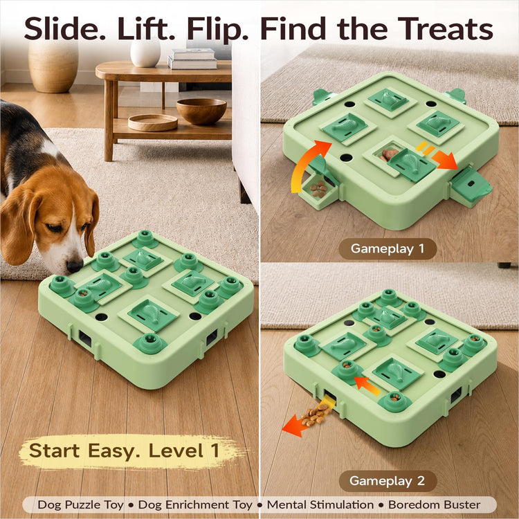 KADTC Dog Chess Puzzle Toy, Large Size, 3 Levels of Step-by-Step Challenge Beginner to Advanced Slow Feeder & Mental Stimulation for Smart Dogs Enrichment Toys