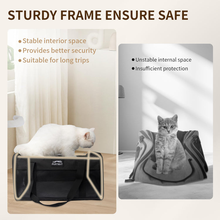 Pet Carrier Airline Approved, Soft Sided Cat Carrier for Small Pets up to 13 lbs, TSA Approved Dog Travel Bag with Foldable Bowl, Portable Soft Sided Pet Carrier for Kittens and Puppies