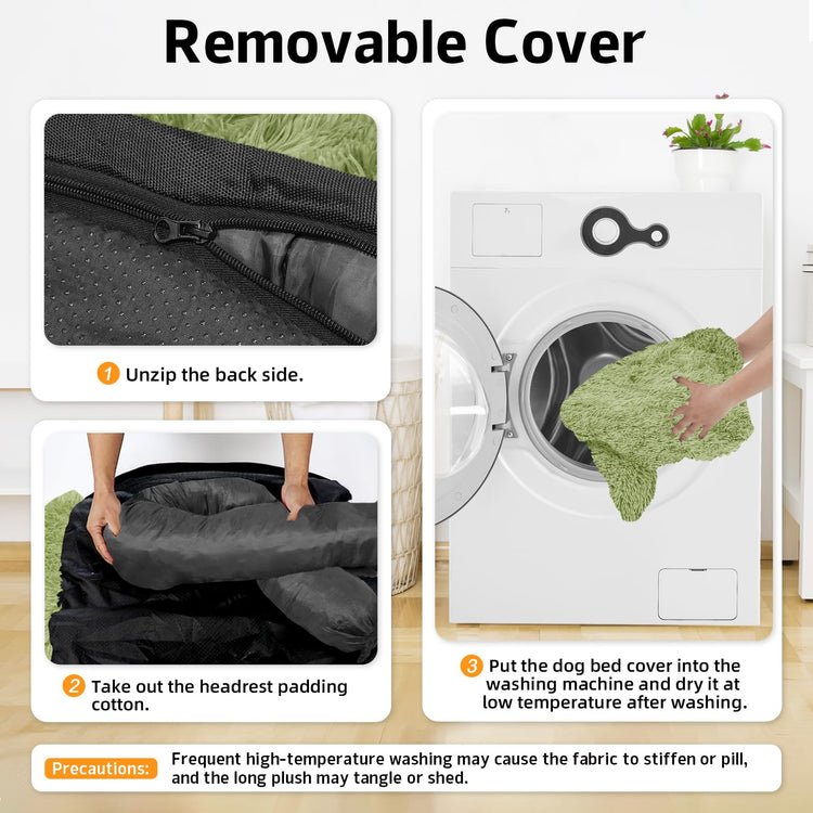 Calming Dog Bed Fluffy Plush Dog Mat for Furniture Protector with Removable Washable Cover for Large Medium Small Dogs and Cats (Small(35x31x5), Light Grey)