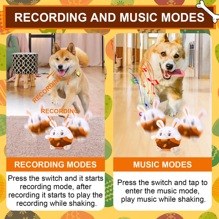 BABORUI Interactive Dog Toys Pig, Jumping Squeaky Dog Toys with Recording and Music Modes, Rechargeable Moving Dog Chew Toys for Small/Medium/Large Dogs to Keep Them Busy(Blue Pig)