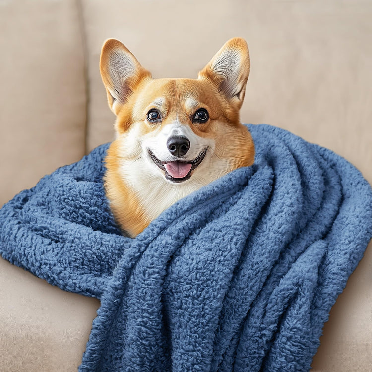 1 Pack 3 Calming Blankets Fluffy Premium Fleece Pet Blanket Soft Sherpa Throw for Dog Puppy Cat Beige Small (23" x16'')