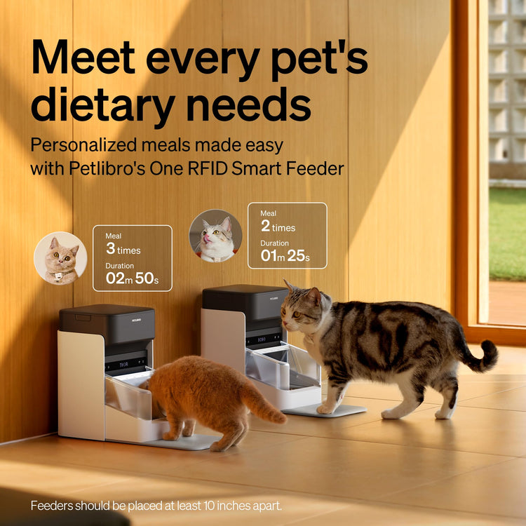 PETLIBRO RFID Automatic Cat Feeder, Collar Tag-Activated Personalized Meals, 5G&2.4G Wi-Fi Programmable Cat Food Dispenser with Cats Recognition & Diet Tracking for Multi-Pet Homes and Different Diets