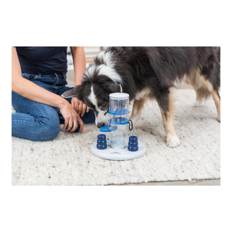 TRIXIE Turn Around - Mad Scientist Dog Activity Interactive Toy, Level 2 Food Puzzle Game, Brain Teasing Treat Dispenser, IQ and Mental Development Toy for Smart Dogs, Enrichment Toy for Boredom Busting
