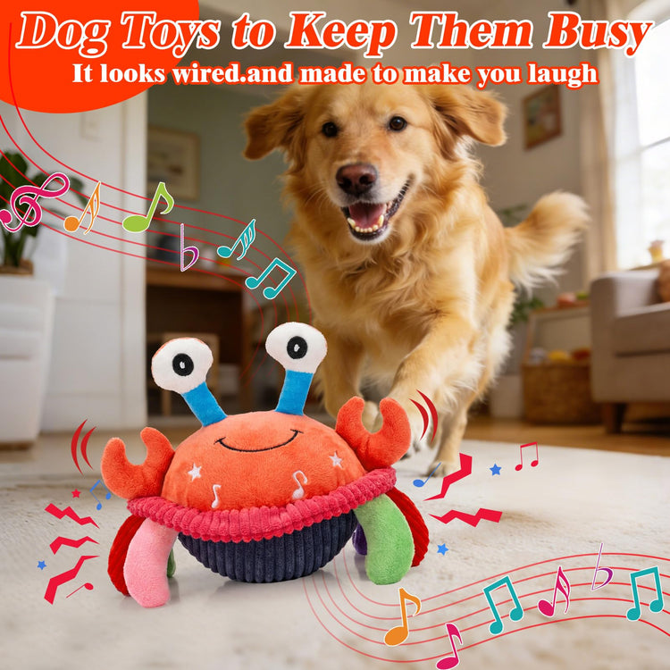 Mity rain Interactive Dog Toys with Thicken Plush, Moving Dog Toy with Recording Mode Shaking & Singing Mode Bouncing, Funny Ball Jumping to Keep Them Busy & Chase, Rechargeable (Octopus)