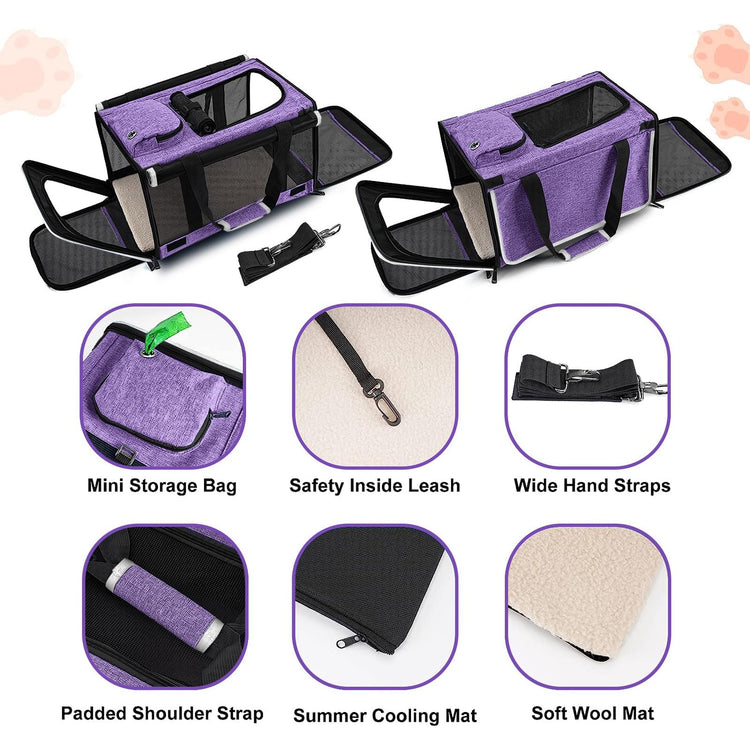 GAPZER Pet Carrier for Large Cats, Soft-Sided Cat Carrier for Medium Big Cats and Puppy up to 20lbs, Washable Dog Carrier Privacy Protection for Home Outdoor Travel