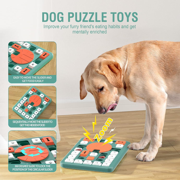 PETSTA Dog Puzzle Toys, Treat Dispensing Dog Enrichment Toys for IQ Training and Brain Stimulation, Interactive Mentally Stimulating Toys as Gifts for Puppies, Cats, Dogs